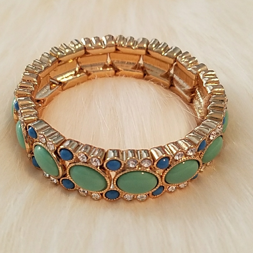 J.Crew turquoise and blue enamel bracelet